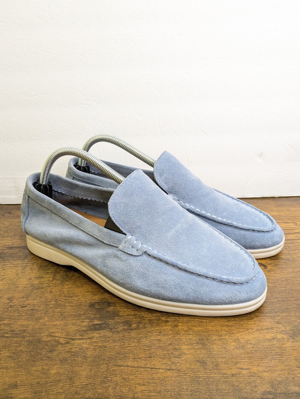 Loro Piana Summer Walk Loafers Mens 40 US 7 Blue Suede Slip On Casual Shoes